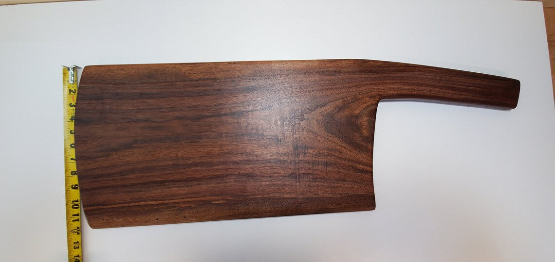 Extra Large Black Walnut Meat Cleaver Charcuterie Board