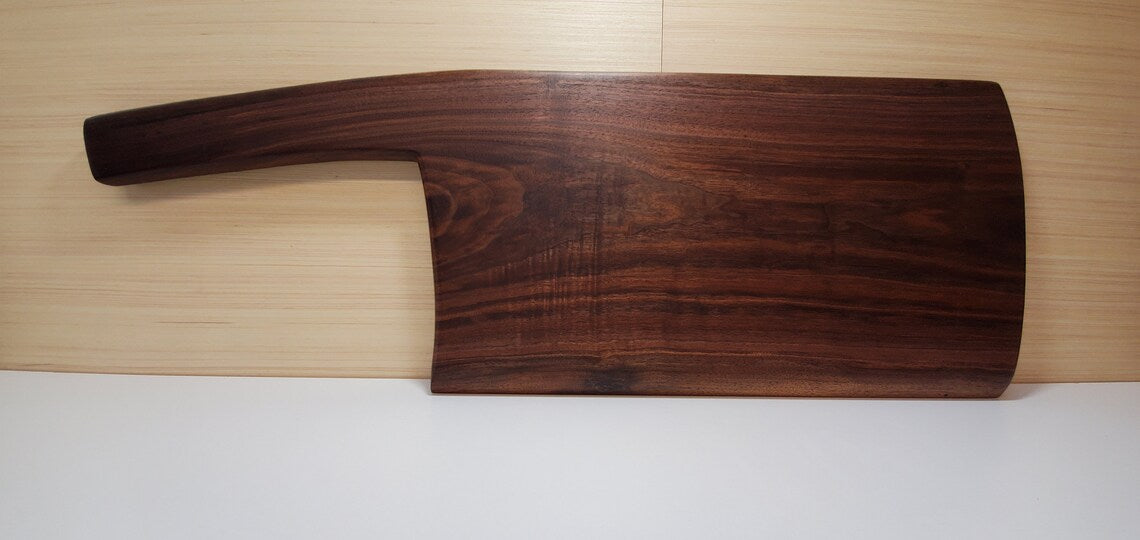 Extra Large Black Walnut Meat Cleaver Charcuterie Board