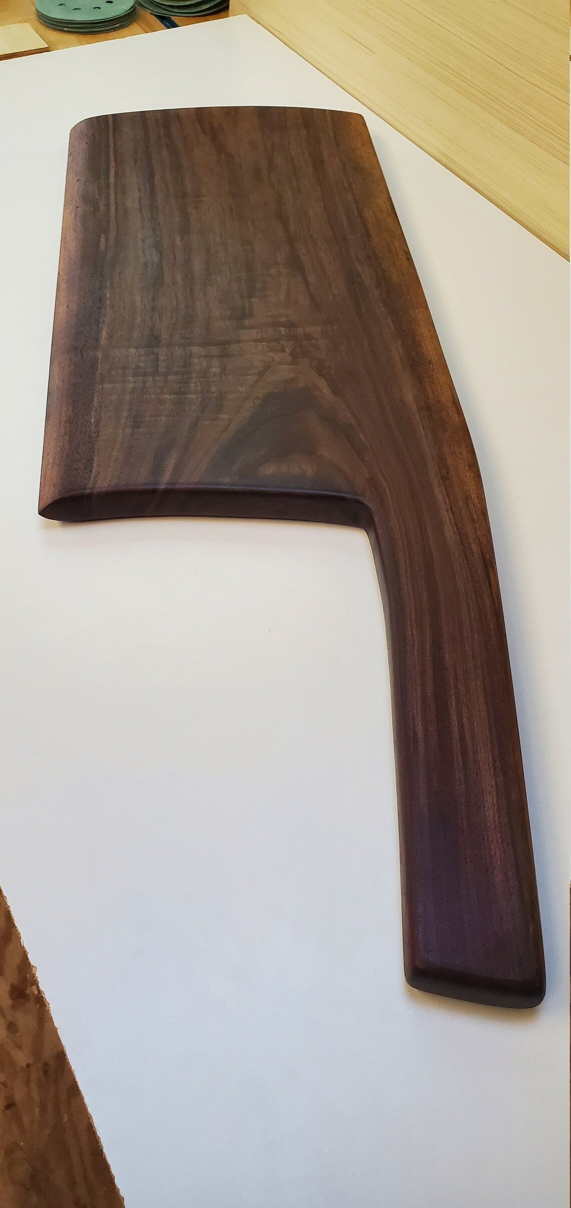 Extra Large Black Walnut Meat Cleaver Charcuterie Board